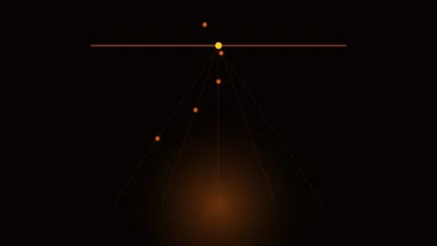 Minimalist geometric composition with glowing points on a dark background Stock Footage 338309816