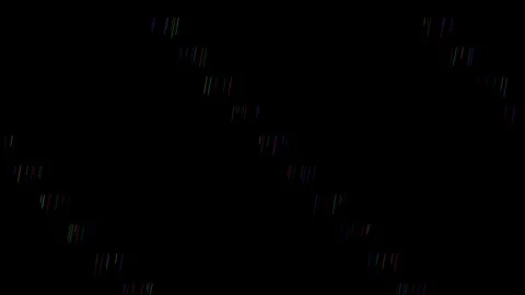 Minimalist geometric composition with two parallel lines of glowing dots Video stock 335117574