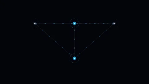 Minimalist geometric constellation design with glowing blue star accents Video stock 338309580