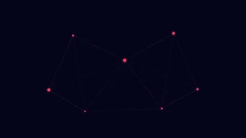 Minimalist geometric constellation design with glowing red nodes and lines 스톡 동영상 338309758