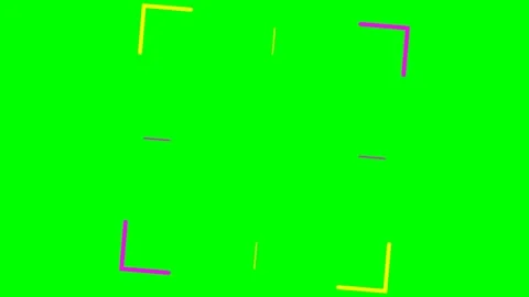 Minimalist geometric corner frame design on a vibrant green screen background Stock Footage 340266566
