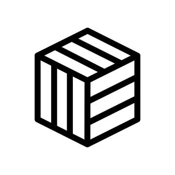 Minimalist geometric cube icon isolated on transparent background Stock Illustration