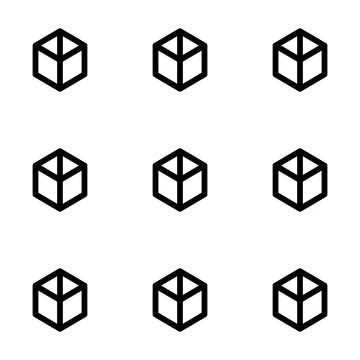 Minimalist Geometric Cube Pattern Illustration Featuring Repeat Isometric S.. Stock Illustration