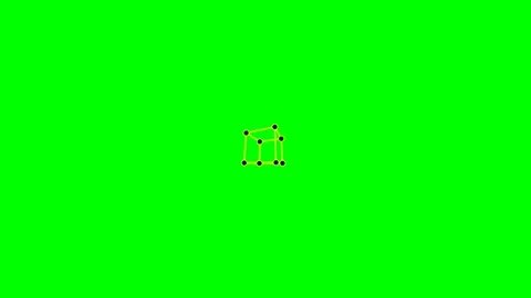 Minimalist geometric cube wireframe model isolated on a bright green screen 스톡 동영상 341838968