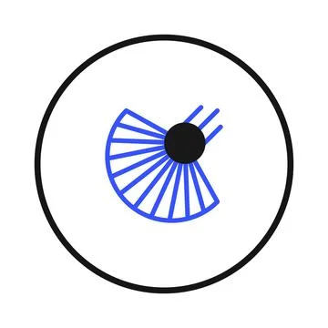Minimalist geometric design featuring abstract fan within a circle creating.. Stock Illustration