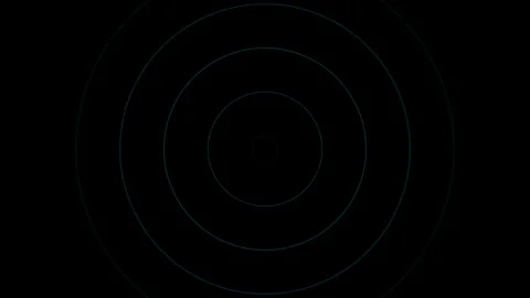 Minimalist geometric design featuring thin concentric circles on black 库存影片 335149740