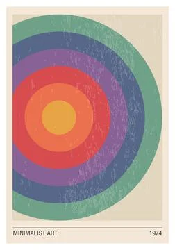 Minimalist geometric design poster, vector template with primitive shapes Illustrazione stock