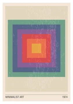 Minimalist geometric design poster, vector template with primitive shapes Stock Illustration