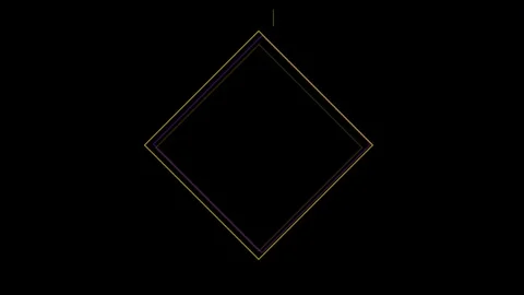 Minimalist geometric diamond shape pulsing on a black background Stock Footage 340348552