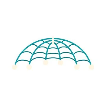 Minimalist geometric dome structure with circular nodes 스톡 일러스트