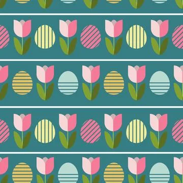 Minimalist Geometric Easter Holiday Seamless Pattern イラスト素材