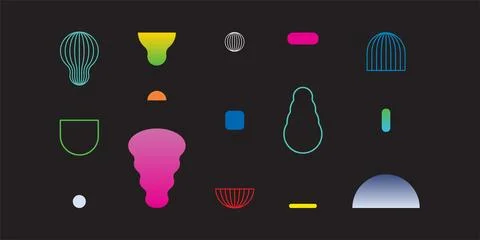 Minimalist geometric elements set. Bauhaus inspired design elements Stock Illustration