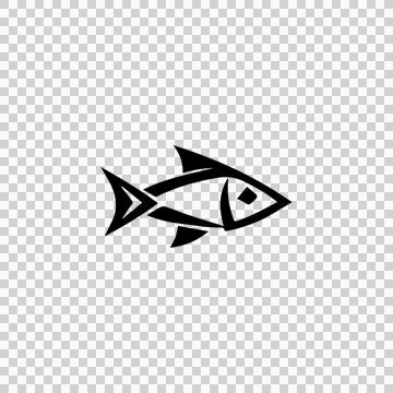 Minimalist Geometric Fish Logo Design Vector Stock Illustration