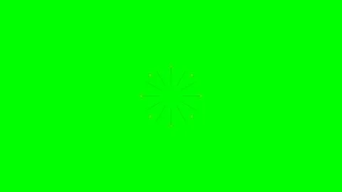 Minimalist geometric floral pattern emerging on a vivid green background Stock Footage 340266797