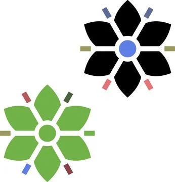 Minimalist geometric flower logo set for modern branding and identity. Stock Illustration