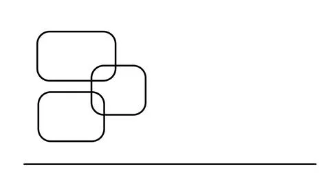 Minimalist geometric frame graphic resource with overlapping rounded rectangles. Stock Illustration