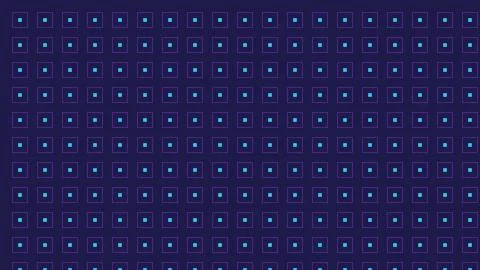 Minimalist geometric grid pattern with small dots and rectangles on dark pu.. Illustrazione stock