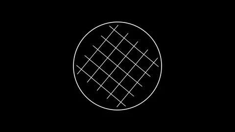 Minimalist Geometric Grid Rotating Inside Circle Shape Motion Graphic Loop .. Stock Footage 348211617