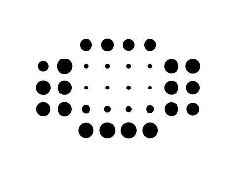 Minimalist geometric halftone dot composition in black and white for modern.. Stock Illustration