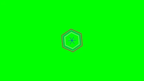 Minimalist geometric hexagon pattern design on a vibrant green background Stock Footage 340266152