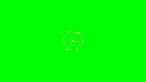 Minimalist geometric hexagon shape with connected nodes on green background Stock-Footage 341839603