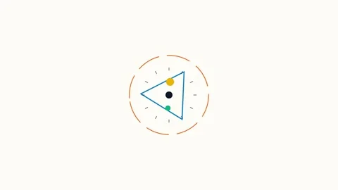 Minimalist geometric illustration with a triangle and circular elements Vídeo Stock 338310784