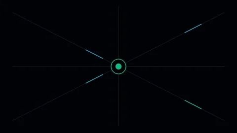 Minimalist geometric interface with a central circle and radiating lines Stock Footage 338309564