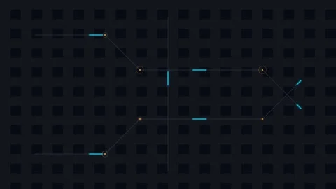 Minimalist geometric interface design with blue lines and dark background Stock Footage 338309557