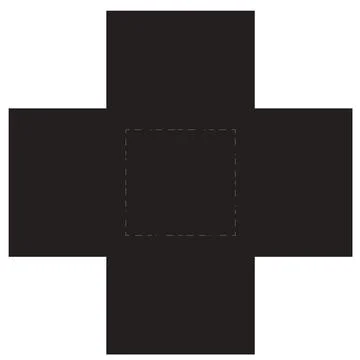 A minimalist geometric layout illustration featuring cross-shaped box templat Stock Illustration