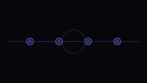 Minimalist geometric line design featuring four triangle nodes on black Stock-Footage 339619023
