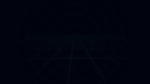 Minimalist geometric line drawing of a perspective road on black background Video stock 335118310
