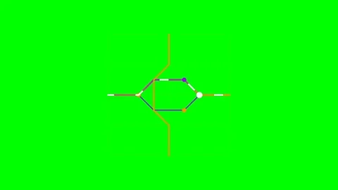 Minimalist geometric lines converging on a vibrant solid green background Stock Footage 340265980