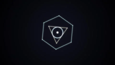 Minimalist Geometric Logo Animation in Dark Space with Subtle Glitch Effect.. Stock Footage 340908071