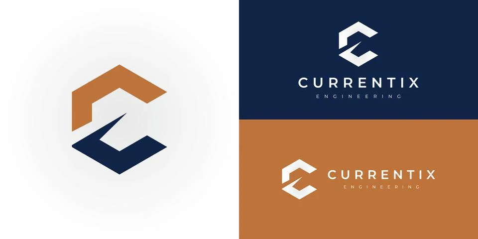 Minimalist geometric logo featuring an abstract 'C'-inspired symbol Ilustración de archivo