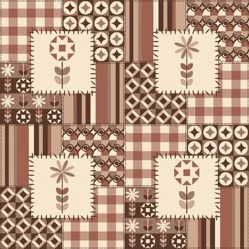 Minimalist Geometric Mid Mod Patchwork Pattern Stockillustratie