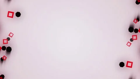 Minimalist Geometric Motion Background with Red Squares and Black Shapes 動画素材 346583642
