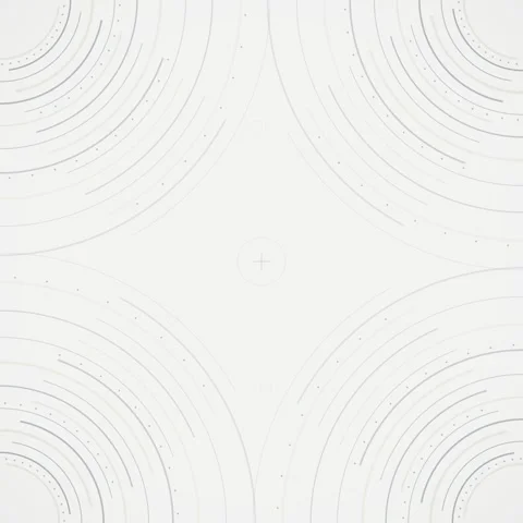 Minimalist Geometric Pattern of Concentric Arcs and Dots on White Background Stock Footage 347810169