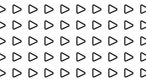 Minimalist geometric pattern featuring black play button outline icons on a.. Stock Illustration