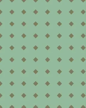 Minimalist Geometric Pattern Featuring Brown Diamond Shapes on a Sage Green.. Stock Illustration
