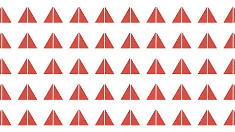 Minimalist geometric pattern with red triangular shapes repeated on a clean.. イラスト素材