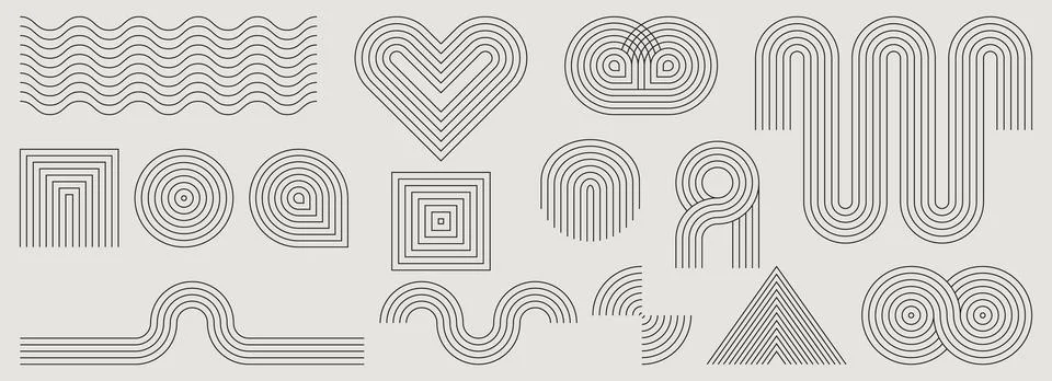 Minimalist geometric patterns Stock Illustration
