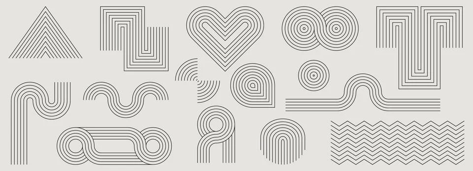 Minimalist geometric patterns Stock Illustration