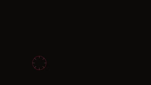 Minimalist geometric red target circle design on a solid black background Видео 336263383