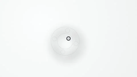 Minimalist geometric ring spheres twisting seamless loop background Stock Footage 345657879