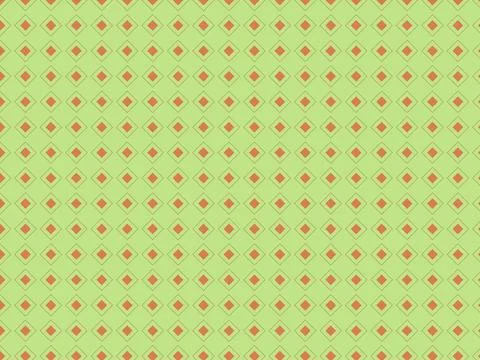 Minimalist Geometric Seamless Pattern with Orange Diamonds on Lime Green Ba.. Stock Illustration