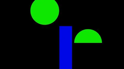 Minimalist geometric shapes on black background Stock Illustration