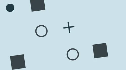 Minimalist geometric shapes on light blue background Stock Illustration