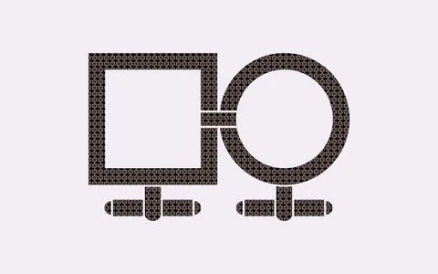 Minimalist Geometric Square Circle Pattern Shapes Illustrazione stock