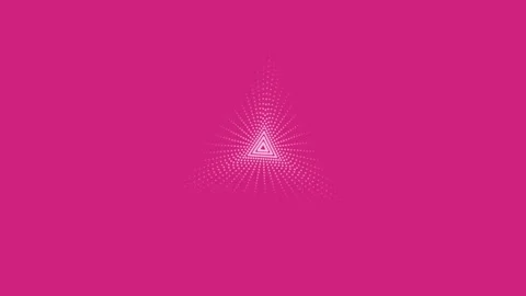 Minimalist geometric triangle animation pulsating with white particles on p.. 스톡 동영상 341850858
