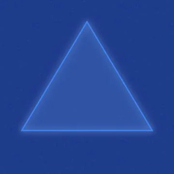 Minimalist geometric triangle shape on a gradient blue background Stock Illustration